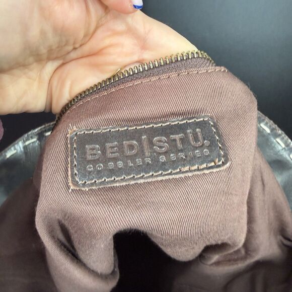 EUC Bed Stu Large Tote Handbag Shoulder Bag Brew Brown Leather Stitched - Picture 8 of 10